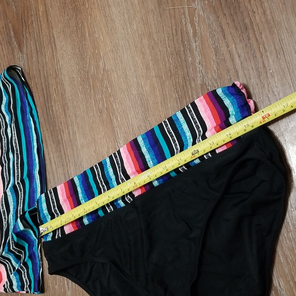 (M/L) Foxy Jeans Colorful Two Piece Tankini Swimsuit Beach Pool Vacation - Picture 10 of 14